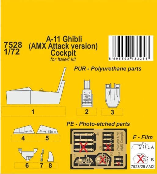 1/72 A-11 Ghibli AMX Attack version Cockpit Set