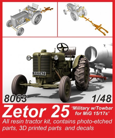 1/48 Zetor 25 Military with Towbar for MiG 15/17s
