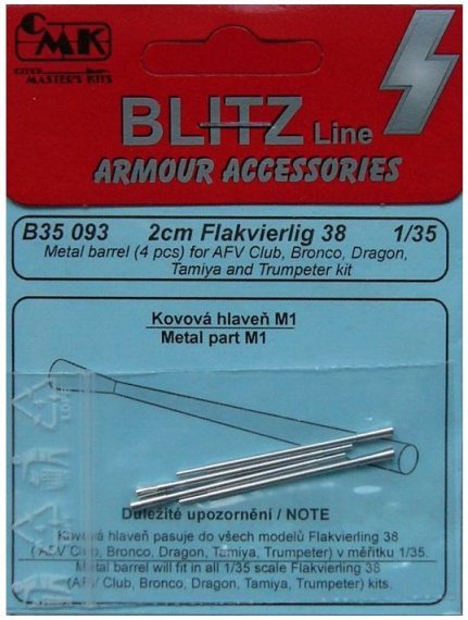 1/35 2cm Flakvierlig 38  metal barrels (4 pcs.)