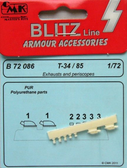 1/72 T-34/85 Exhausts and periscopes