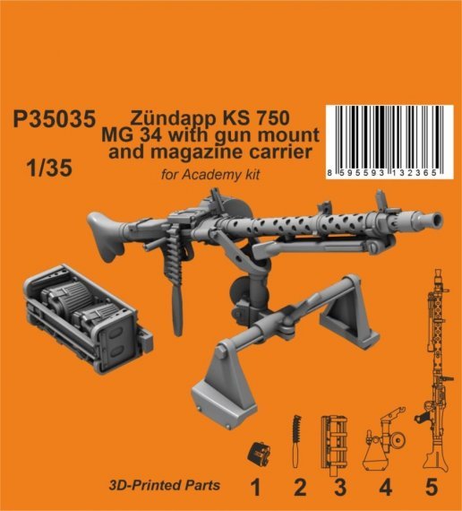 1/35 Zundapp KS 750 MG 34 with gun mount for Academy
