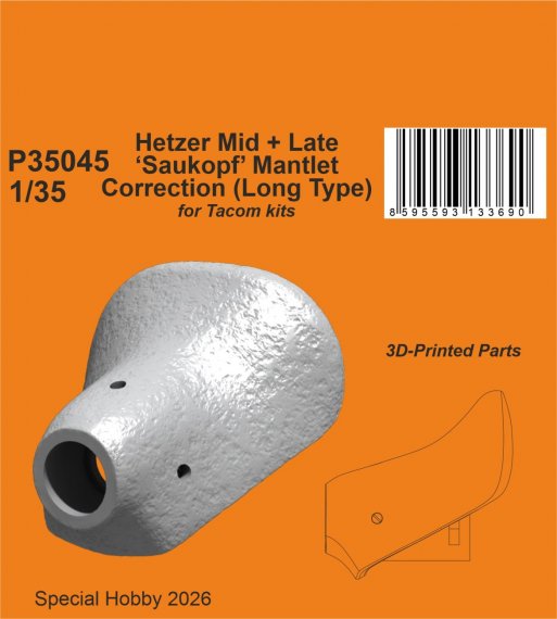 CMK 1/35 Hetzer Mantelet Saukopf Type Long Mi/Fin