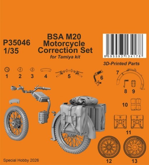 CMK 1/35 BSA M20 Motorrad Korrektursatz f�r Tamiya