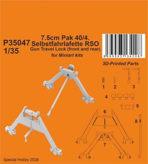 CMK 1/35 Pak 40/4 Selbstfahr. RSO Gun Travel Lock