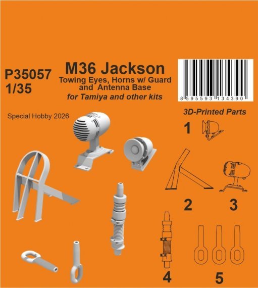 CMK 1/35 M36 Jackson Occhielli traino, Clacson, Base antenna