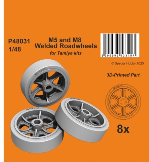 1/48 M5 and M8 Welded Roadwheels for Tamiya