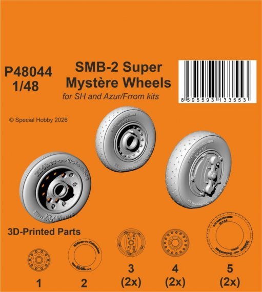 1/48 SMB-2 Super Mystere Wheels for Special Hobby