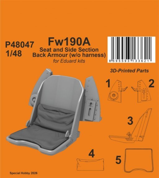 CMK 1/48 Fw 190A Seat & Armour Section no Harness
