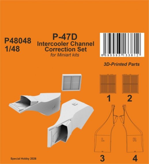 CMK 1/48 P-47D Set Correction Canal Intercooler Miniart