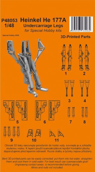 CMK 1/48 Heinkel He 177A Jambes de Train d'Atterrissage