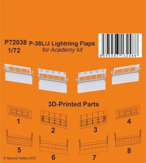 1/72 P-38J/L Lightning Flaps for Academy