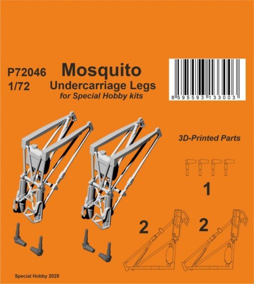 1/72 Mosquito Undercarriage Legs for Special Hobby
