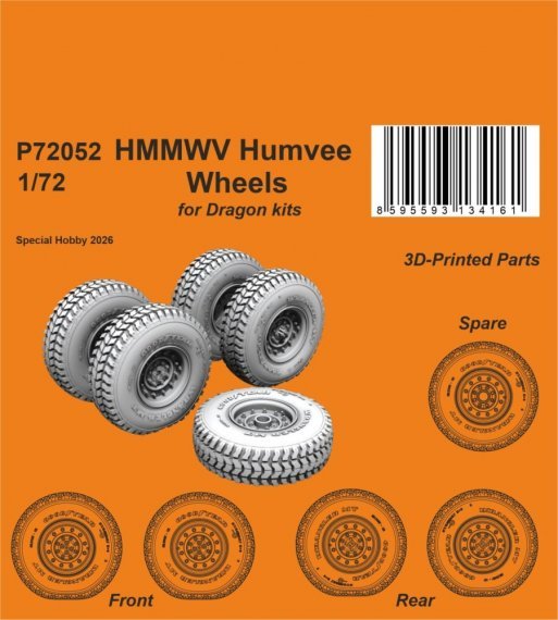 CMK Roues HMMWV Humvee 1/72 pour Dragon