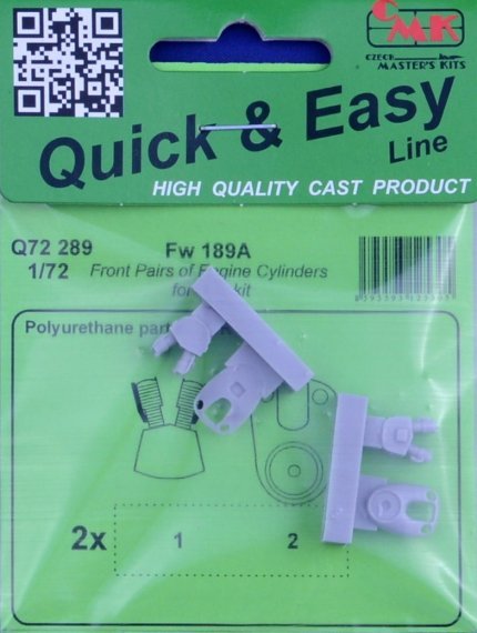 1/72 Fw 189A Front pairs of engine cylinders