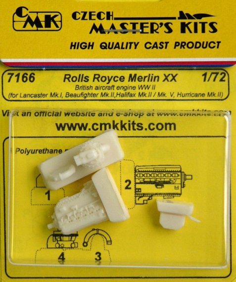 1/72 RR Merlin XX British aircraft engine WWII