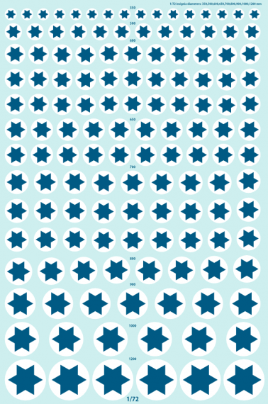 1/72 Heyl HaAvir Israeli National Insignia Roundels