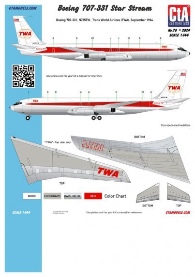1/144 Boeing 707-331, N765TW, Trans World Airlines TWA