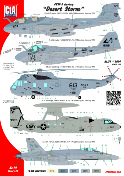 1/72 CVW-5 during Desert Storm EA-6, E-2C, SH-3H, F/A-18