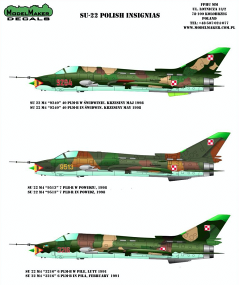 1/144 Sukhoi Su-22 Polish insignias