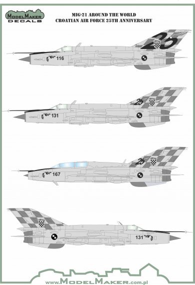 1/144 Mikoyan MiG-21 Around the World Croatian Air Force 25 ann.
