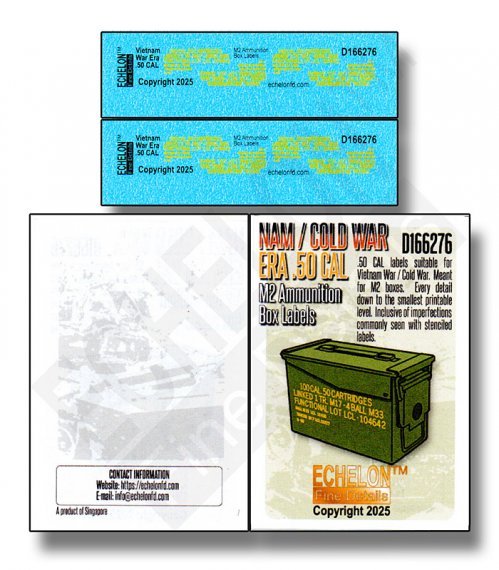 1/16 Nam / Cold War Era .50 Cal M2 ammo box labels