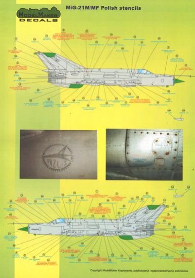 1/32 Mikoyan MiG-21 Polish Stencils