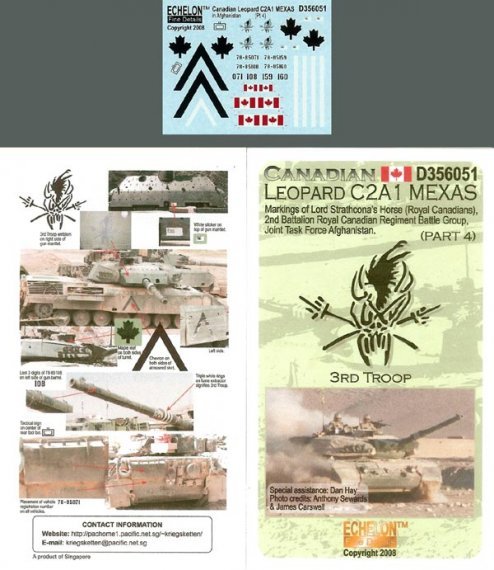 Echelon FD 1/35 Leopard C2A1 MEXAS Canadien Marquages Pt4