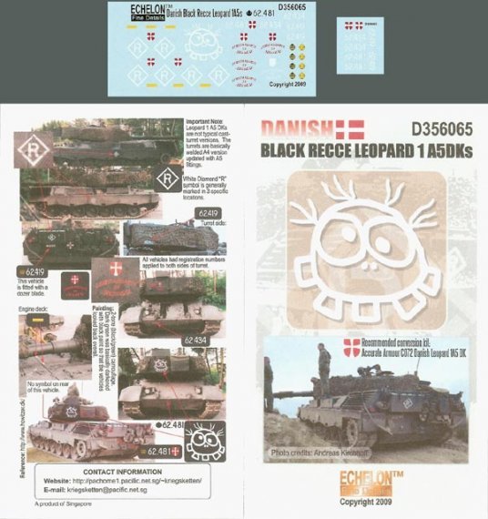 Echelon FD Leopard MBT 1 A5DK Danish Black Recce 1/35