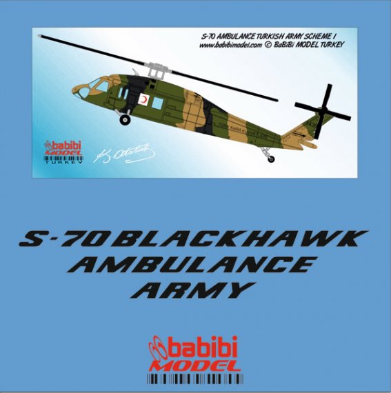 1/72 Sikorsky S-70 Blackhawk Ambulance Turkish Army Decal Set