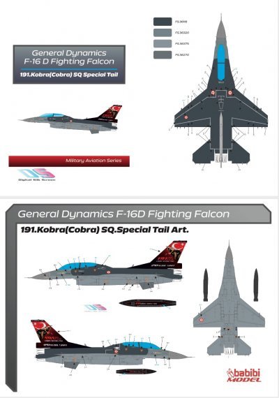 1/72 F-16D Fighting Falcon Kobra sq Special Tail Decal Set
