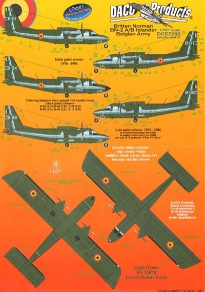 Daco 1/72 Britten-Norman BN-2 Islander Arm�e Belge