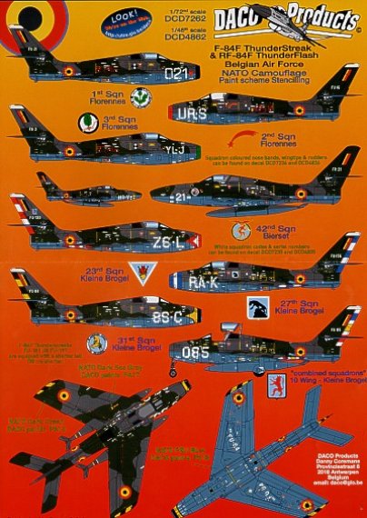 Daco 1/72 F-84F RF-84F Force A�rienne Belge NATO