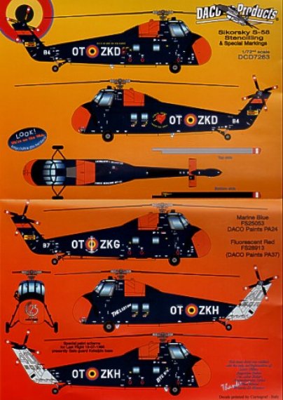 Daco Products Sikorsky S-58 Stencilling 1/72