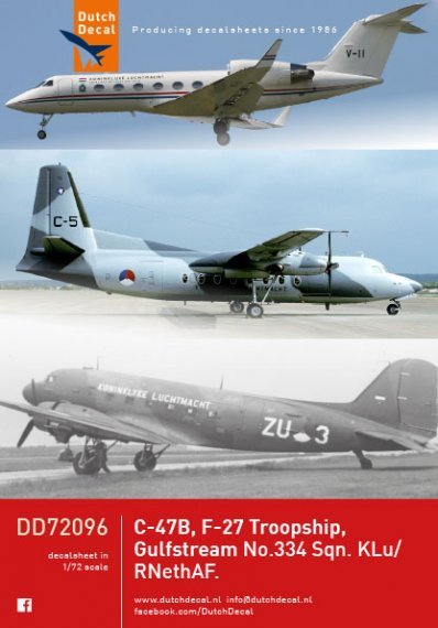 1/72 Douglas C-47B, Fokker F-27 Troopship, Grumman Gulfstream