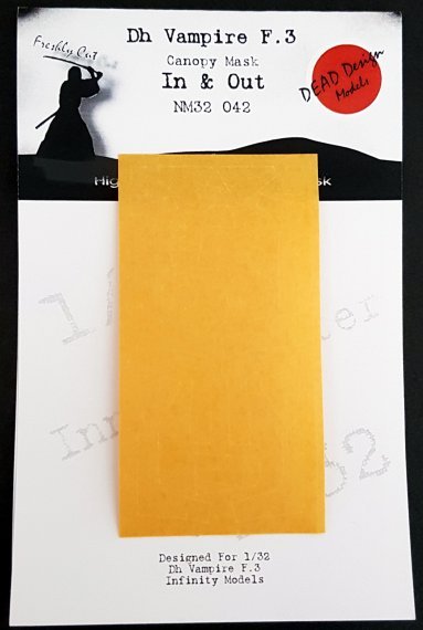 1/32 De Havilland Vampire F.3 canopy frame paint mask