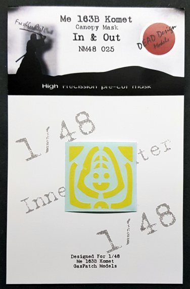 1/48 Messerchmitt Me-163B Komet canopy paint masks