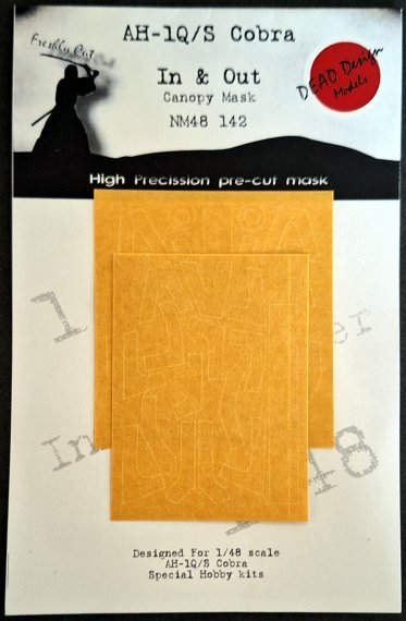 1/48 Bell AH-1Q/S Cobra canopy frame paint mask double sided