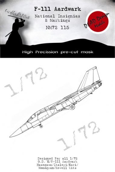 1/72 F-111 Aardwark National Insignia mask for Hasegawa