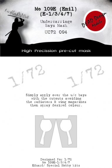 Bf-109E Undercarriage Paint Mask 1/72