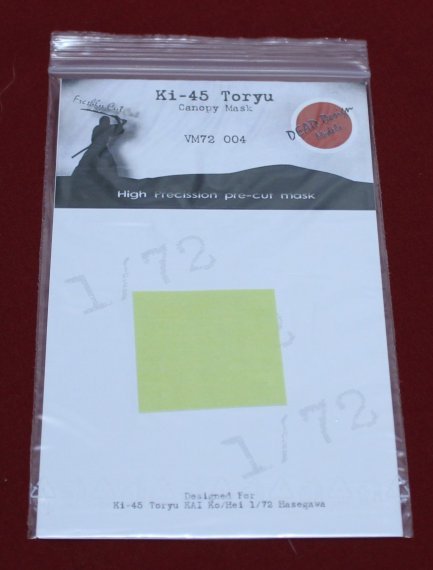 1/72 Kawasaki Ki-45 Kai Ko/Hei Toryu canopy paint frame mask