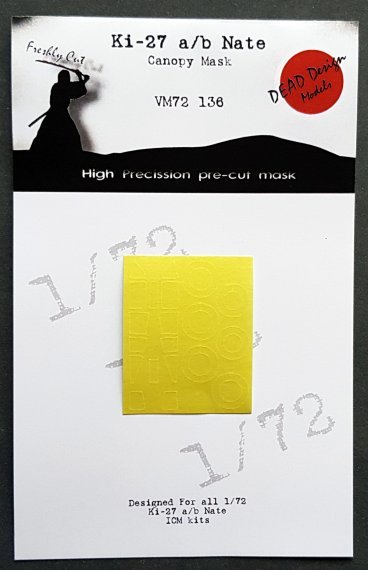 1/72 Nakajima Ki-27a/Ki-27b canopy paint mask