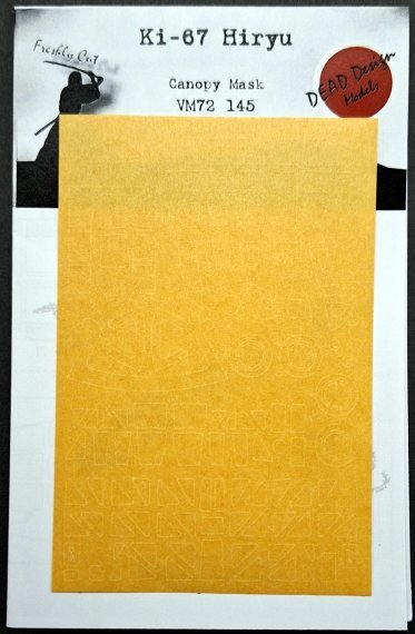 1/72 Mitsubishi Ki-67 Hiryu mask for Hasegawa