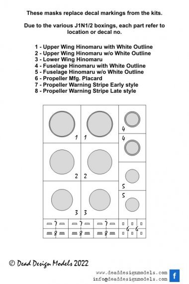 1/72 Nakajima J1N1 Gekko national insignia