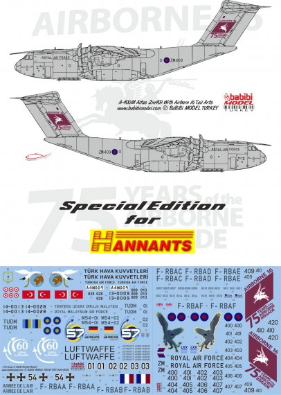 D�cals 1/144 Airbus A400M Atlas Multinational 5 forces