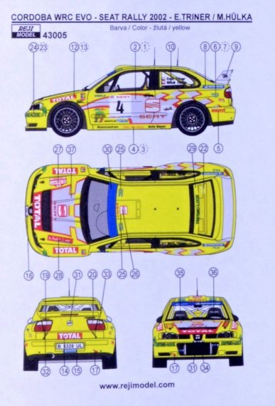 1/43 Cordoba WRC EVO Rallye C.Krumlov 2002 decal