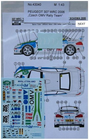 1/43 Peugeot 307 WRC 2006 (Czech OMV Rally Team)