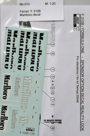 1/20 Ferrari F 310B Marlboro logos (re-edition)