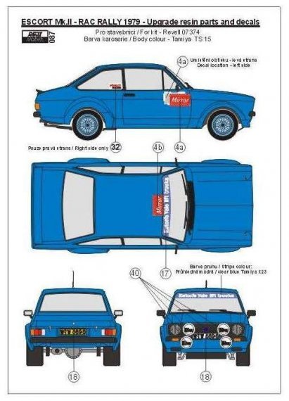 1/24 Transkit Ford Escort Mk.II Rally version