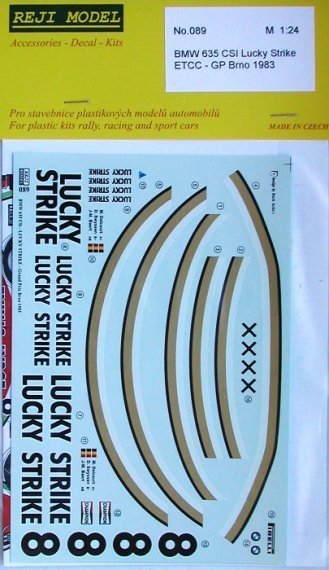 1/24 BMW 635 CSI Lucky Strike ETCC GP Brno '83