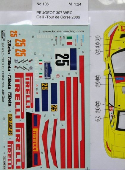 1/24 Peugeot 307 WRC Tour de Corse 2006 (G.Galli)